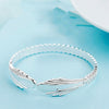 925 Stamp Silver Color Woman Cuff Bracelet Fishtail Adjustable Lucky Bangle Girls Party Jewelry Gifts Christmas