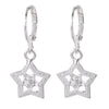 Charms 925 Sterling Silver Pretty star drop earrings for women Ear clip  party wedding Jewelry Holiday gifts
