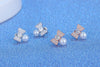 925 Stamp Silver Color Bow Zircon Earrings Pearl Charms Stud Earrings For Women Girls Jewelry