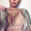 women  Rhinestone Crystal handmade Long Necklace chest chain sexy romantic underwear chain jewelry accessories