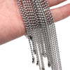 100% Stainless Steel Bead Chain For Jewelry Making 1.5/2/2.4mm Width Metal Beads Chains  20pcs