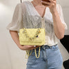 Candy Color Graceful Women's Bag 2022 Chain Single Shoulder Slant Ring Bag Simple Metal Decoration Small Square