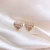 Japan and South Korea design jewelry  copper inlaid zircon earrings elegant love earrings for women gift
