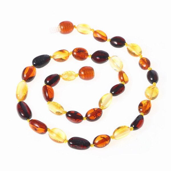 5 New Designs Amber Teething Necklace for Baby Baroque Natural Baltic Ambre Jewelry Natural Stones 32-33cm Baby Gifts