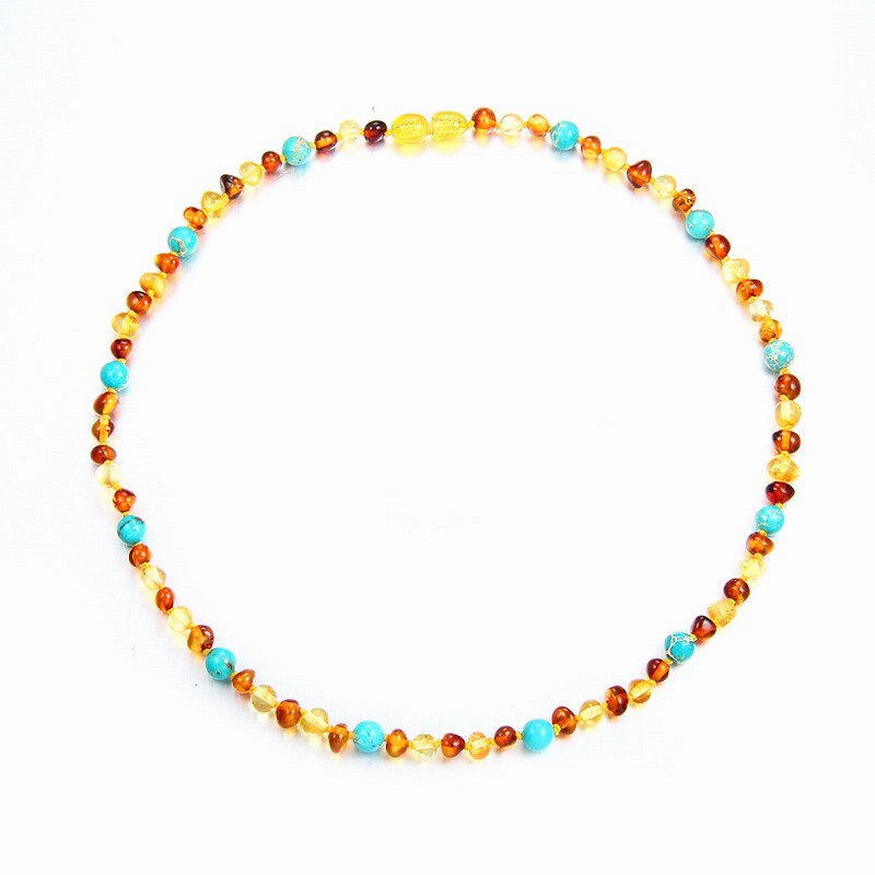Amber Bracelet/Necklace with Natural Turquoise Women Jewelry Unique Choker Handmade Design Jewelry Gift Female Collar