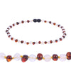 Amber Necklace for Baby Teething Handmade Gift Knotted Mix Round Gemstone Beads Polished Natural Baltic Amber Jewelry