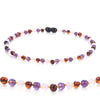 Amber Necklace for Baby Teething Handmade Gift Knotted Mix Round Gemstone Beads Polished Natural Baltic Amber Jewelry