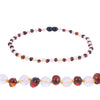 Amber Teething Necklace Knotted Mix Round Natural Gemstone Beads Polished Natural Baltic Amber Jewelry for Baby Women