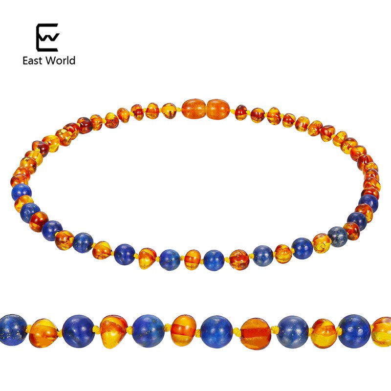 Amber Teething Necklace for Babies (Unisex) -Anti inflammatory , Certificated Natural Baltic Jewelry, Highest Quality