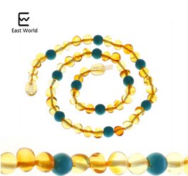 Baby Mama New Amber Necklace Polished Ambar & Turquoise Baltic Amber Jewelry Baroque Beads Necklace for Etsy Supplier