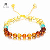Baltic Amber Teething Bracelet for Baby Baroque Beads Adjustable Natural Ambar Jewelry for Women Birthd Present gifts