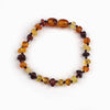 Cognac Amber Teething Bracelets Anklets 4.7--8.7'' Handmade Original Jewelry Baltic Amber Beads for Baby Adults Women