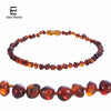 Cognac Natural Amber Necklace for Baby Adult Baroque Baltic Amber Beads Jewelry Natural Stone Collar Supplier 7 Colors