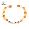 Creative Design Amber Bracelet Baltic Amber Beads Customized Name Jewelry Mom Baby Gift Bracelet Personalized Bojioux