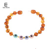 Creative Design Amber Bracelet Baltic Amber Beads Customized Name Jewelry Mom Baby Gift Bracelet Personalized Bojioux