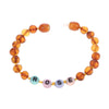 Custom Name Amber Jewelry Baltic Amber Teething Bracelet Anklet with BABY'S NAME Unique Children Natural Jewelry Gift