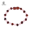 Customizable Amber Bracelets with Natural Rose Quartz Original Jewelry for Adult Baby Anklets Fancy Baltic Amber Gift