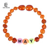 Customized Name Amber Jewelry Baltic Amber Beads Mom Baby Gift Creative Design Amber Bracelet / Necklace Personalized