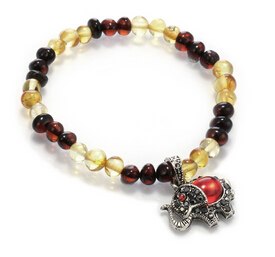Elephant Amber Teething Bracelets for Women Baby Ambar Suppliers for Etsy Natural Baltic Amber Pulseras Charm Jewelry
