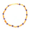 Genuine Amber Necklaces for Women Baby Jewelry Raw Baroque Beads with Amethyst Natural Amber Screw Clasp Jewelry Gift