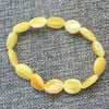 Handmade 100% Natural Oval Shape Amber Jewelry Olive Style Baltic Polished Amber Bracelet for Women Elastic Jewelry Bead