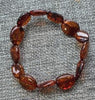Handmade 100% Natural Oval Shape Amber Jewelry Olive Style Baltic Polished Amber Bracelet for Women Elastic Jewelry Bead