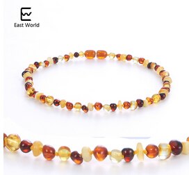 Multi color Amber Teething Necklace for Baby Women Baltic Polished Amber Natural Beads Jewelry Collar Suppliers for Etsy