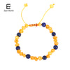 Natural Honey Amber Bracelets for Women Lapis Lazuli Stone Strand Baltic Amber Beads Bracelet Adjustable Baby Jewelry