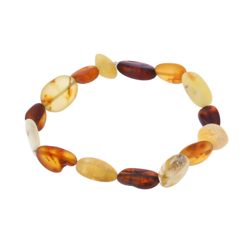 Natural RAW Amber Bracelet for Women Men Baltic Amber Jewelry Adult Gifts Elastic String Pulseras Natural Bead Bijoux