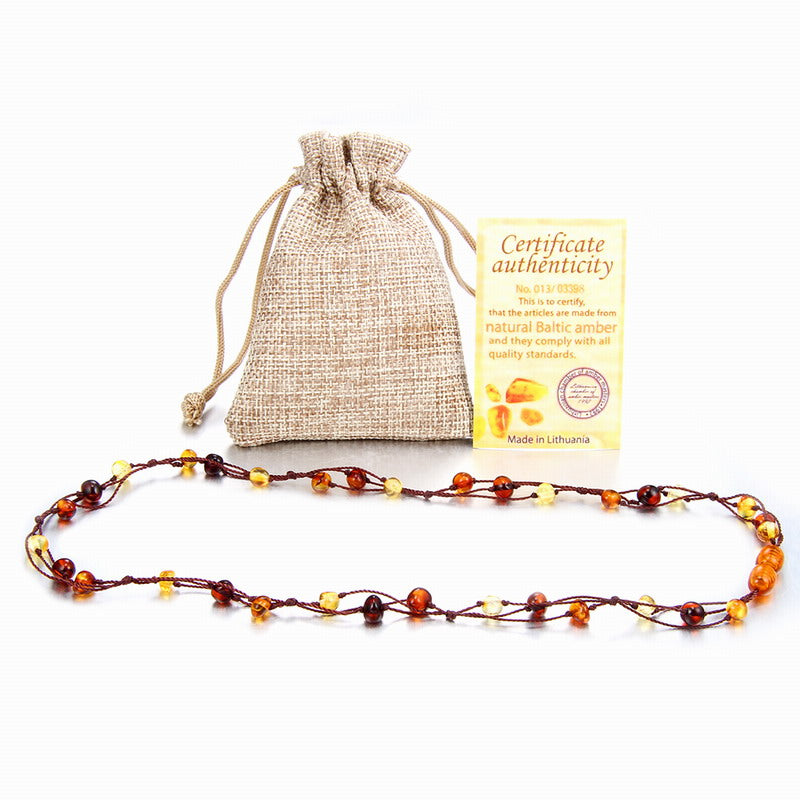 New Natural Amber Jewelry Flower Multicolor Baltic Amber Bead Necklace for Women Necklace Unique Valentine's D Gift