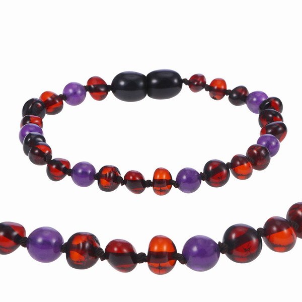 New Style Amber Bracelet Original Rose Quartz Amethyst Natural Stone Jewelry for Women Baltic Amber Baby Jewelry Gift