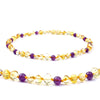 New Style Amber Bracelet Original Rose Quartz Amethyst Natural Stone Jewelry for Women Baltic Amber Baby Jewelry Gift