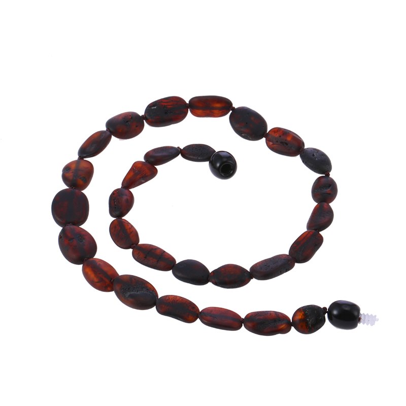 Raw Bean Amber Necklace for Baby Adults Cherry Color Trendy Jewelry Birthd Gifts Oval Shape Amber Beads New Jewelry