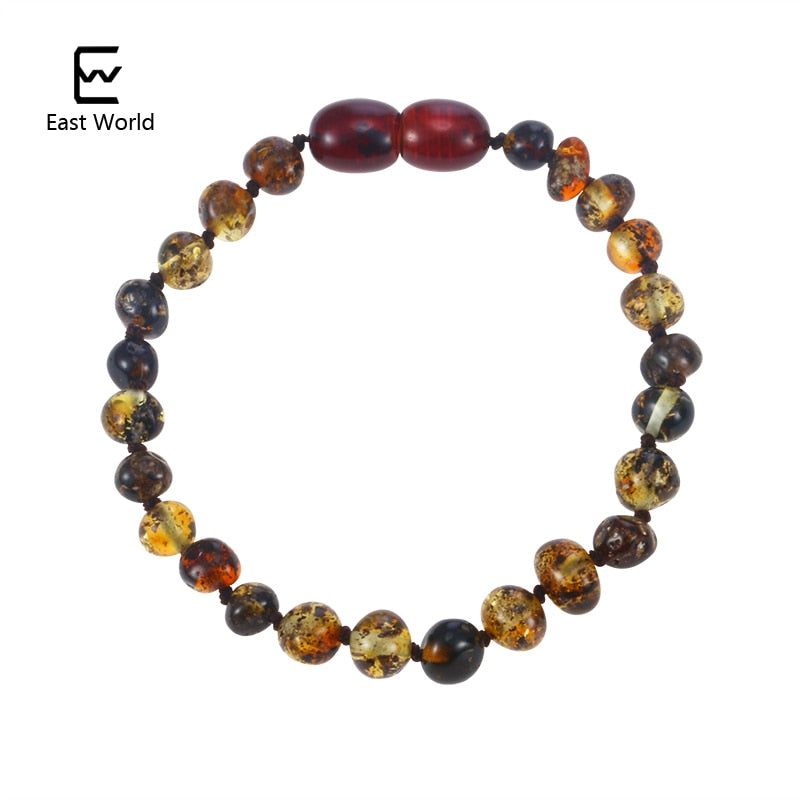 Raw/Polished Green Amber Bracelets for Women Girl Handmade Natural Baltic Amber Beads Anklets Kids Adult Jewelry Gift