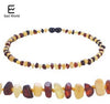 Unpolished Amber Teething Necklace Raw Cherry with Honey Baltic Natural Amber Baby Necklaces Jewelry Supplier for Etsy