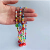 HAPPY GO LUCKY Dupe Inspired Remake Necklace Trendy Summer BOHO Style Faux Pearl Mismatched Chain Choker Colorful Beaded