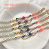 HAPPY GO LUCKY Dupe Inspired Remake Necklace Trendy ins Boho Pearl Cuban chain Choker Colorful Beaded Choker for Woman Jewelry