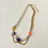 HAPPY GO LUCKY Dupe Inspired Remake Necklace Trendy ins Boho Pearl Cuban chain Choker Colorful Beaded Choker for Woman Jewelry
