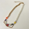 HAPPY GO LUCKY Dupe Inspired Remake Necklace Trendy ins Boho Pearl Cuban chain Choker Colorful Beaded Choker for Woman Jewelry