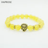 Agate bracelet Natural Yellow black Agates Beads 8mm Creative Jewellery Bracelet Gem Lion head bracelet Free shipping