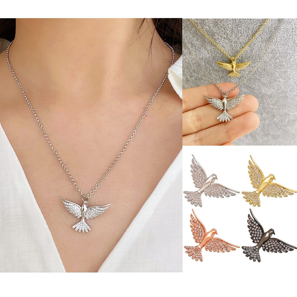HECHENG CZ eagle necklace  gold silver color animals copper cool necklace for women gift party VD660