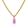 HECHENG,Gummy Bear Stainless Steel Chain Necklace,Candy Color Pendant Necklace for Women Girls,Handmade Jewelry