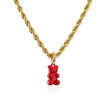 HECHENG,Gummy Bear Stainless Steel Chain Necklace,Candy Color Pendant Necklace for Women Girls,Handmade Jewelry