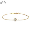 Solid 18K 750 Yellow Gold 0.1ct F Color Lab Grown Moissanite Diamond Bracelet Test Positive For Women Trendy Style Jewelry