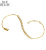 Solid 18K Yellow Gold Certified Round Ful cut 0.35ct SI/H Natural Diamonds Wedding Bracelet Engagement Jewelry For Women