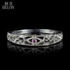 Sterling Silver 925 Natural Rubies Vintage Band Filigree Art Nouveau Antique Wedding & Anniversary Women's Jewelry Ring
