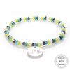 925 Multi Color Chalcedony Bead Bracelet with 925 Sterling Silver Love Disc Charm for Women Fine Jewelry Gift TS-B092