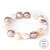 925 Multi-color Baroque Pearl Elastic Bracelet for Women Fine Jewelry Friend Friend Gift TS-B093