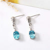 HENGYU Ladies Earings Silver Sterling 925 Fine Jewelry Women Earrings Blue Topaz 2020 Fashion Schmuck Brincos Feminino E0002