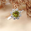HENGYU Peridot Ring 925 Sterling Silver Jewelry Ladies Engagement Wedding Bands for Women Rings Luxury Ringen J0004